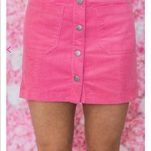 Pink button down mini skirt brand new never worn